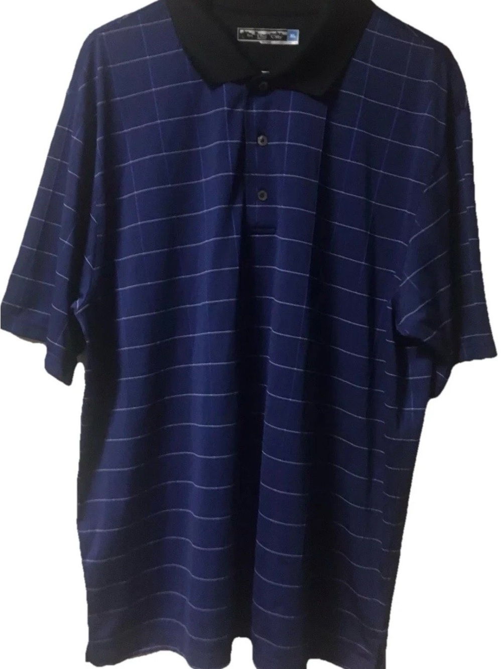 In The City  ~ Men’s  ~ Polo ~ Shirt ~  XL ~ Short Sleeve ~ Navy Blue ~ Striped